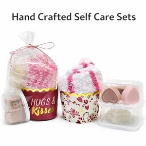 Self Care Sets:  Cupcake Socks With Hand Crafted Mini Soaps & Lotion Bar Mini